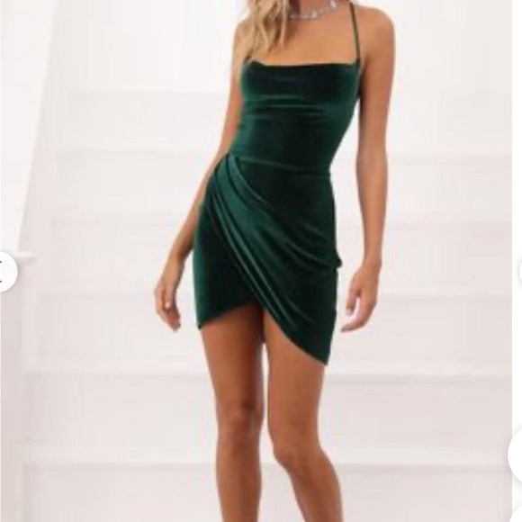 Women’s Green Velvet Dress - Picture 1 of 5